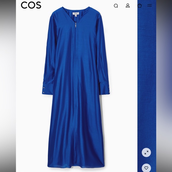 COS Royal Blue V-Neck Kaftan-Style Maxi dress - Picture 1 of 3